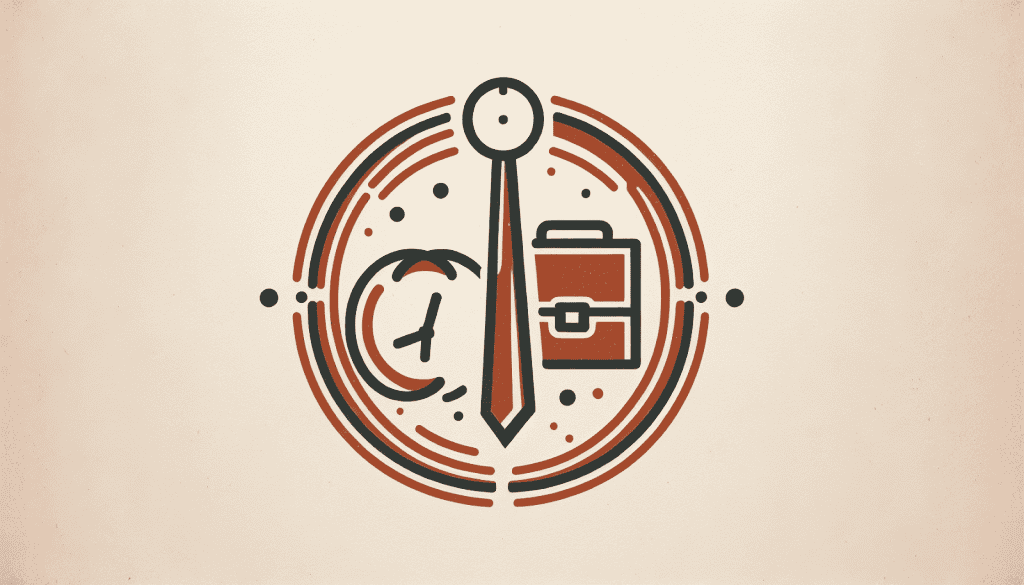 Illustration of a clock with a briefcase symbolizing time management for business professionals.