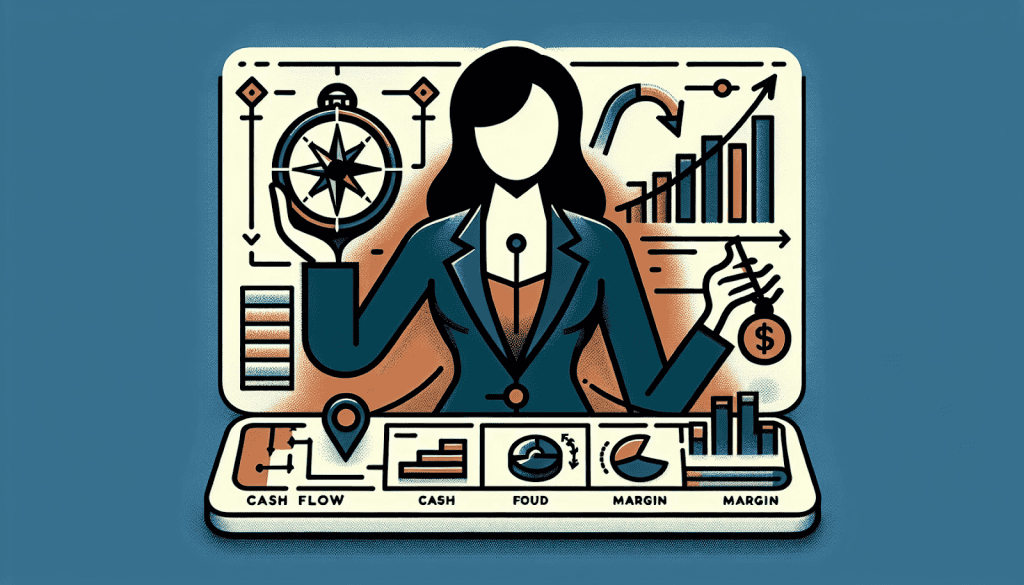 Businesswoman analyzing financial data with charts and graphs.